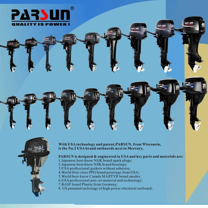 PARSUN 4 Stroke Outboard Boat Engine 2.6hp - 115hp 28GOODS