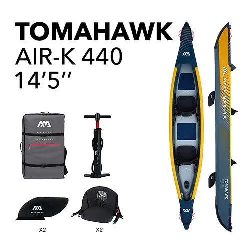 2023 Aqua Marina AIR K-440 Tomahawk Inflatable Kayak for 2 people