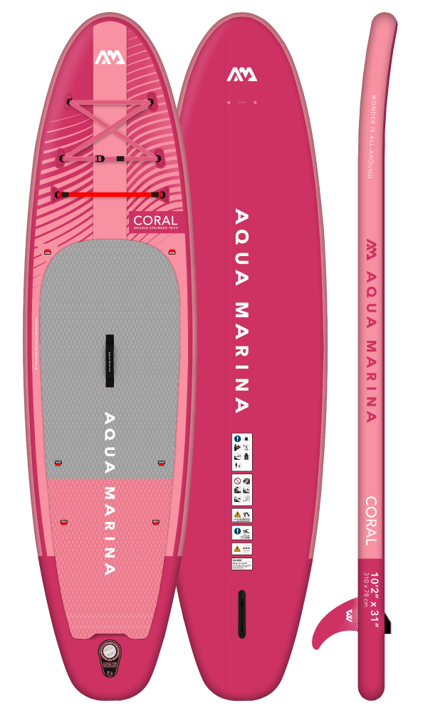 2023 Aqua Marina CORAL Raspberry 10'2" 310cm Night Fade SUP Inflatable Standup board