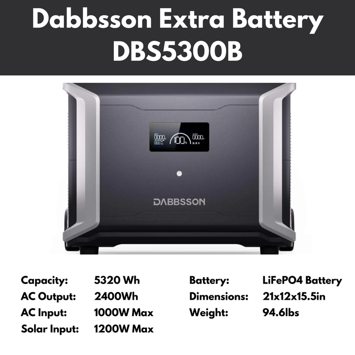 Dabbsson DBS5300B Expandable Battery | 5320Wh（Only works with DBS3500） 28GOODS