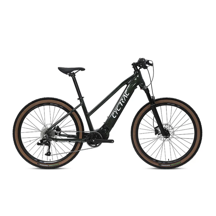 CYCTRAC EC1 electric mountain bike in Matte Black, side profile