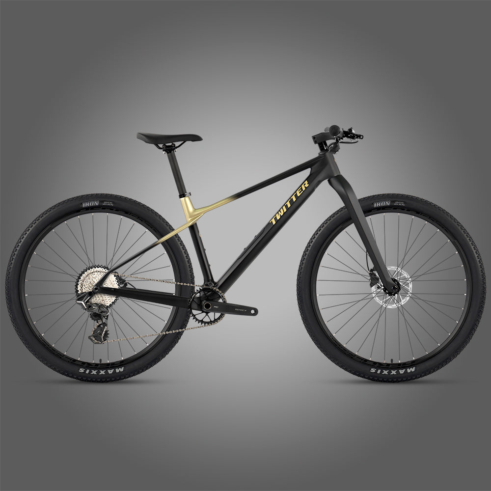 Twitter M10 carbon hardtail mountain bike – Matte Black Ti, side view