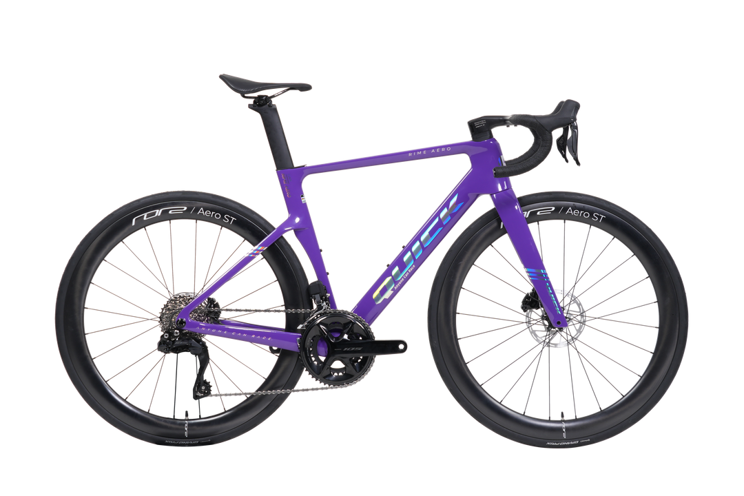 Quick Pro RIME AERO carbon aero road bike in Amethyst Purple, side view