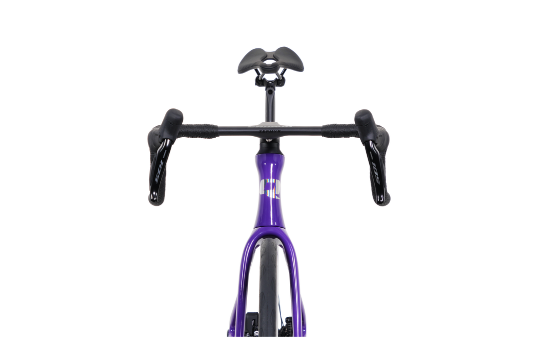 Quick Pro RIME AERO in Amethyst Purple, front view of the integrated handlebar
