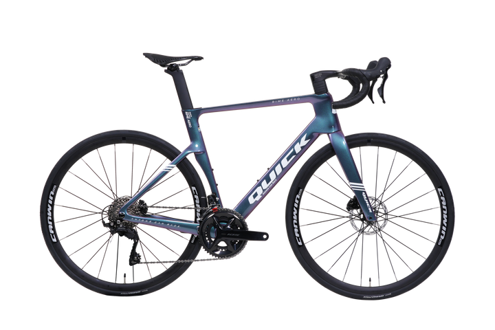 Quick Pro RIME AERO carbon aero road bike in Chameleon, side view