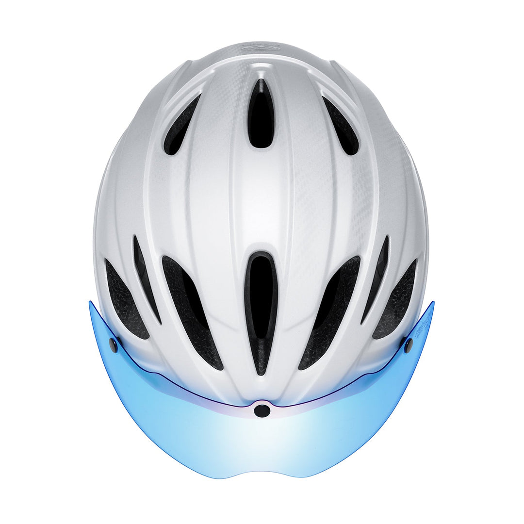 OGK Kabuto REZZA-3 helmet with ARS-3 magnetic shield (sold separately), front view