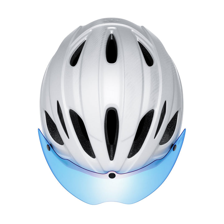 OGK Kabuto REZZA-3 helmet with ARS-3 magnetic shield (sold separately), front view