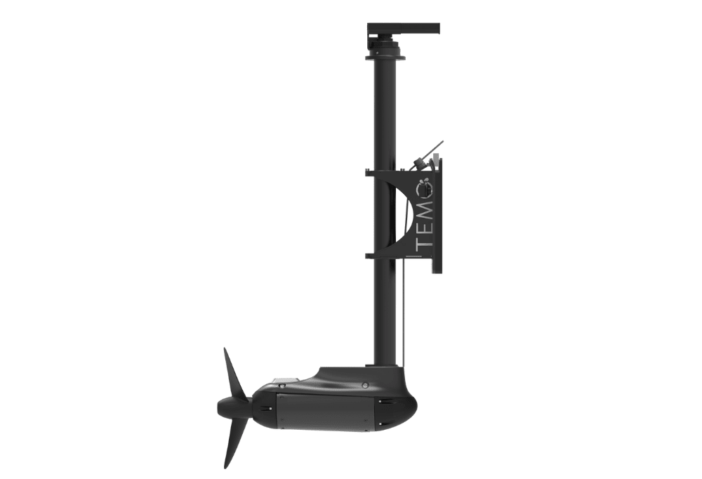 TEMO OUTPOD 3000 electric pod motor, 3.1 kW, transom-mounted on a sliding mast