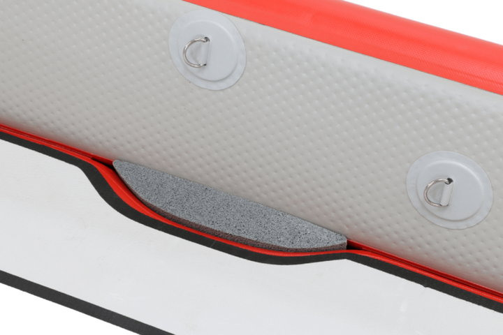 Screw-type relief valve and filling sponge detail on the AIRKAYAK 16