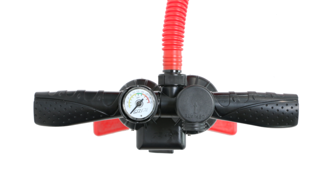 High-pressure hand pump with deflate function included with the DUDE 18