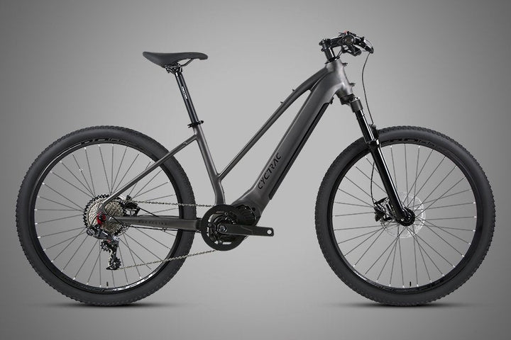 CYCTRAC EC1 electric mountain bike in Matte Dark Grey, side profile