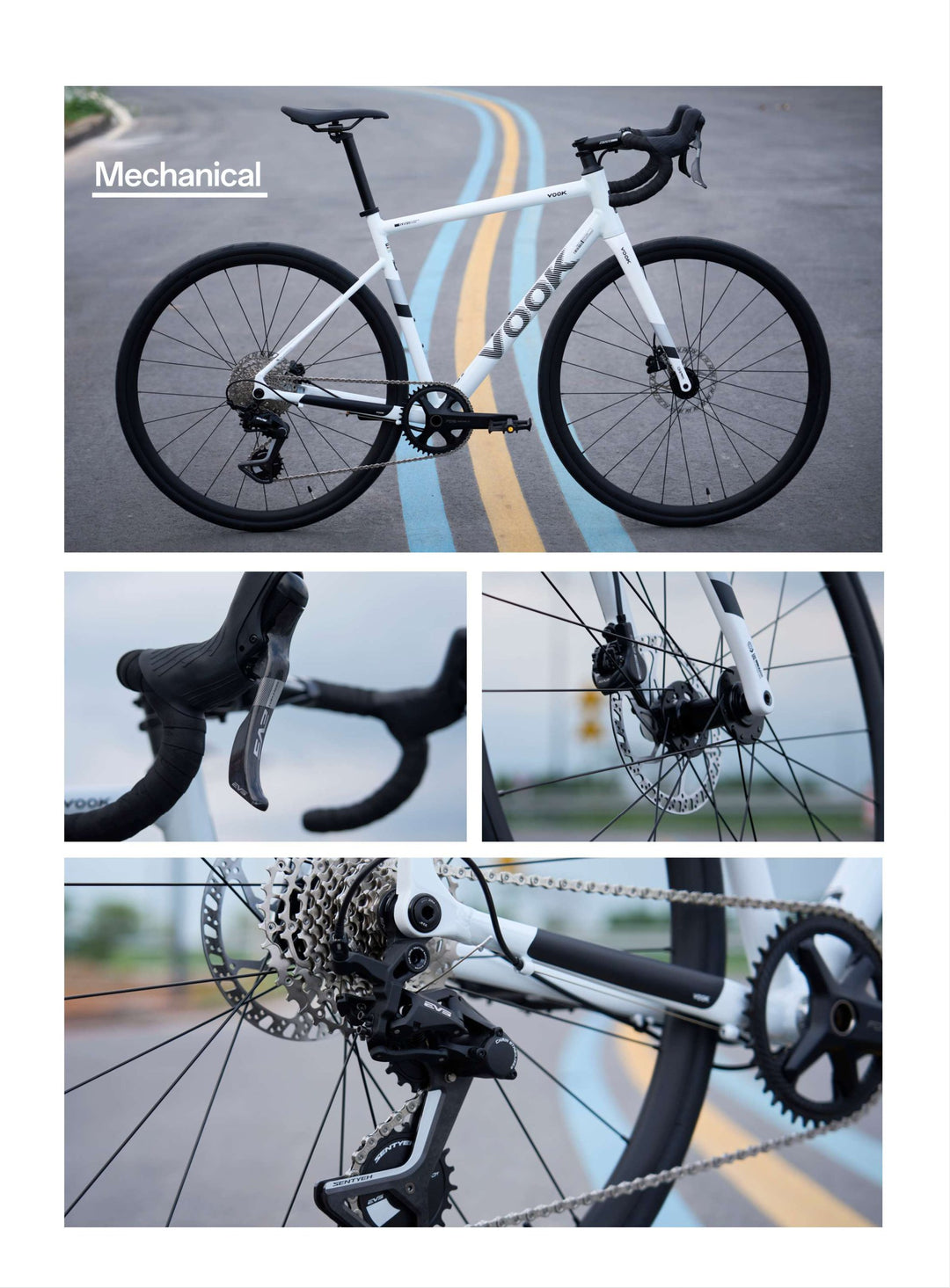 VOOK ONE 2.1 Mechanical details: shift lever, disc brake and 12-speed rear derailleur