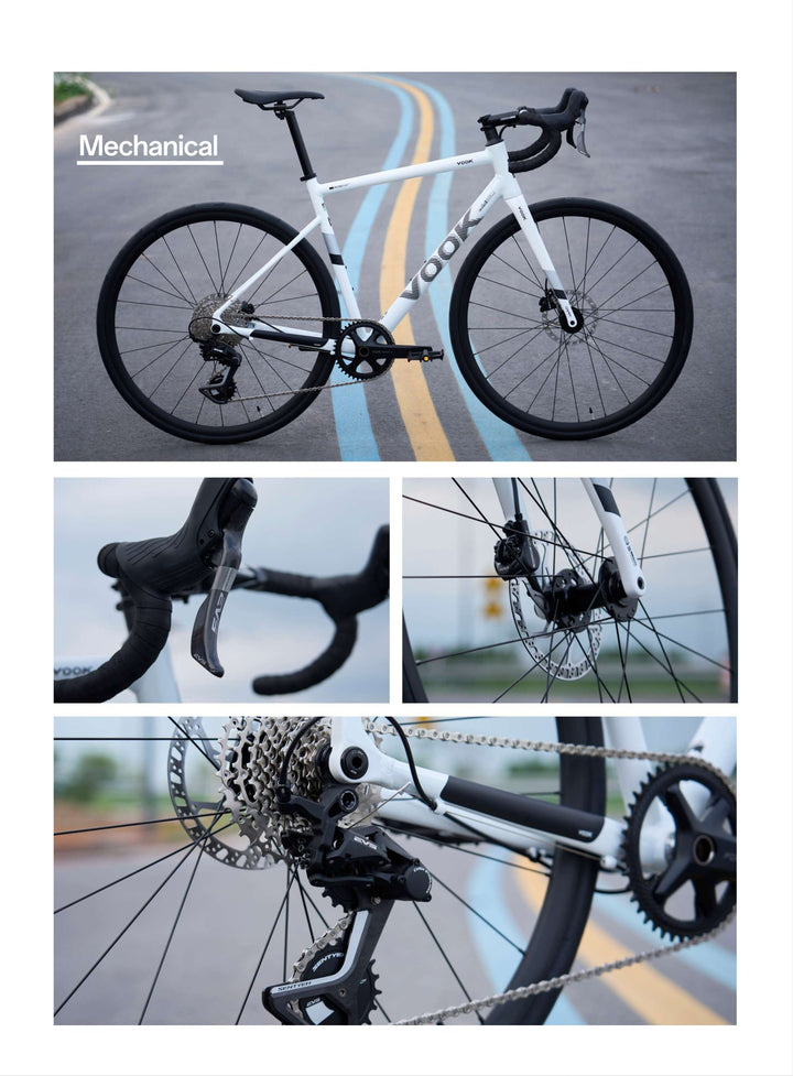 VOOK ONE 2.1 Mechanical details: shift lever, disc brake and 12-speed rear derailleur