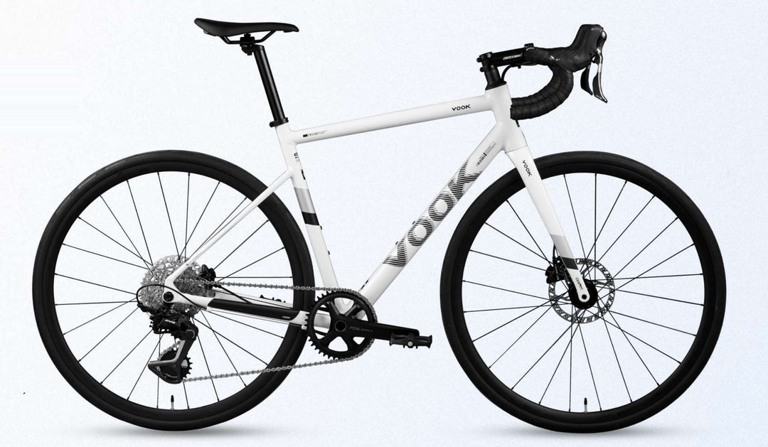 VOOK ONE 2.1 Mechanical road bike in White, side view
