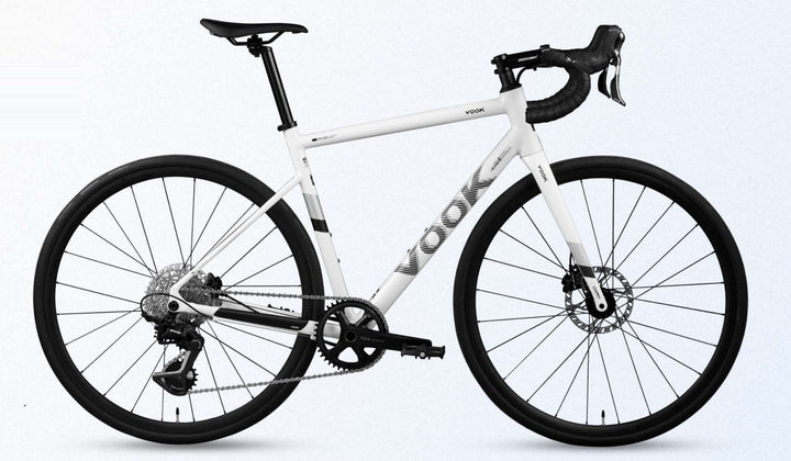 VOOK ONE 2.1 Mechanical road bike in White, side view