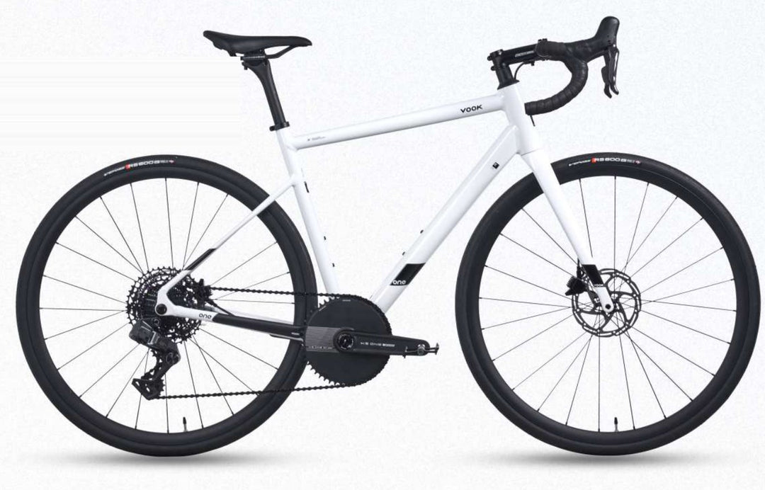 VOOK ONE 3.0 road bike in White, side view, with L-TWOO eGR wireless 13-speed groupset