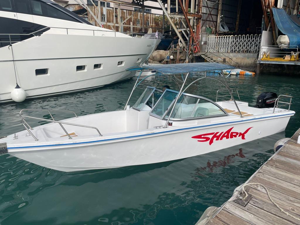 Mercury 4 stroke 60hp outboard hydraulic steering Max 8 people 23ft 703cm fiberglass boat