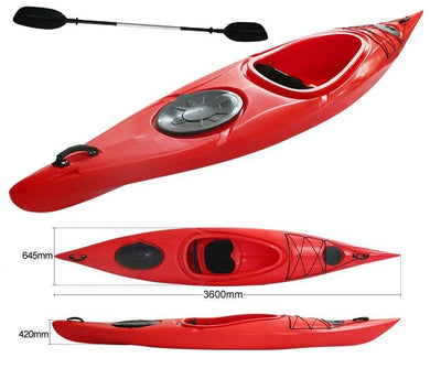 New 3.6m sit in solo Rigid Kayak with paddle