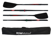 ROWonAir RowMotion® Rowing Skid + Partable RowMotion® Sculls compatible with Sup Board inflatable Rowing board-classic reverse style